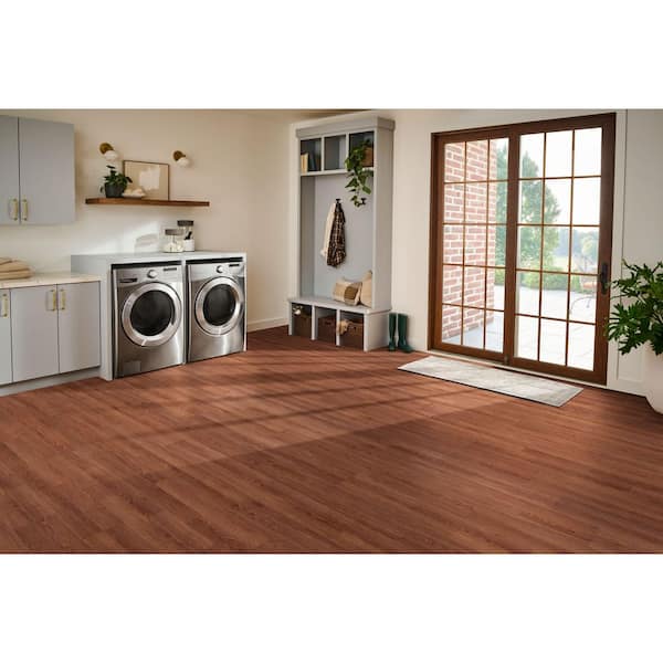 Bruce Plano Saddle 22 MIL 7 in. W x 48 in. L Waterproof Click Lock Luxury Vinyl Plank Flooring (19 sq. ft./ Case)
