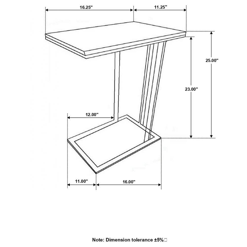Vicente Black and Gray Marble Top Accent Table with Storage