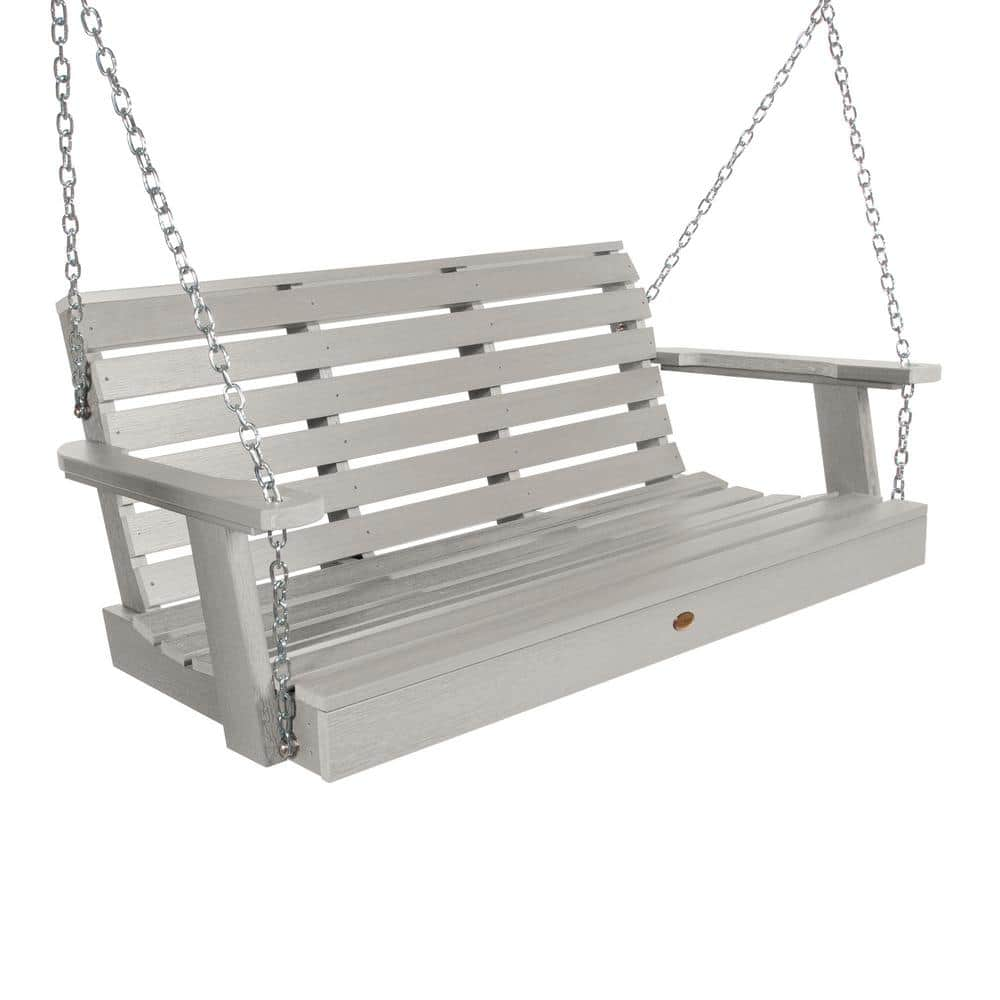 Highwood Weatherly 48 in. 2-Person Harbor Gray Recycled Plastic Porch Swing