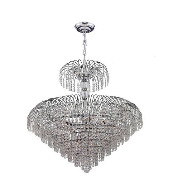 Worldwide Lighting Empire Collection 14-Light Polished Chrome Crystal Chandelier