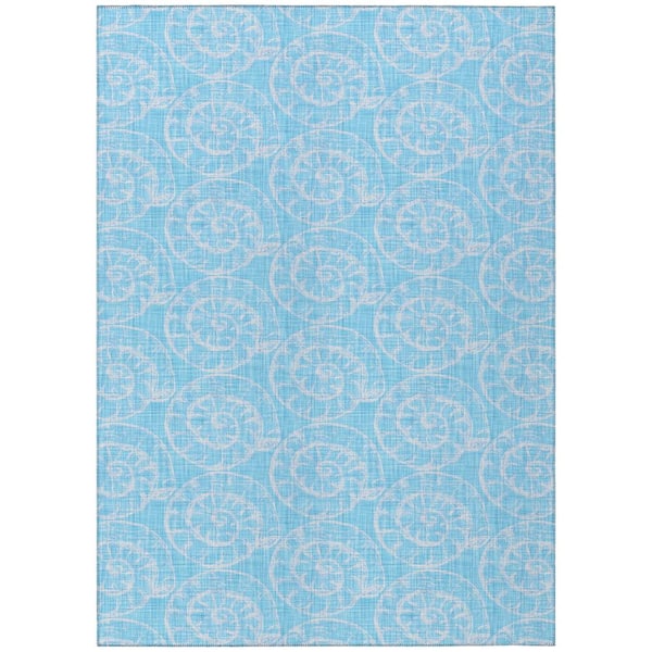 Addison Rugs Surfside Blue 3 ft. x 5 ft. Geometric Indoor/Outdoor Area Rug