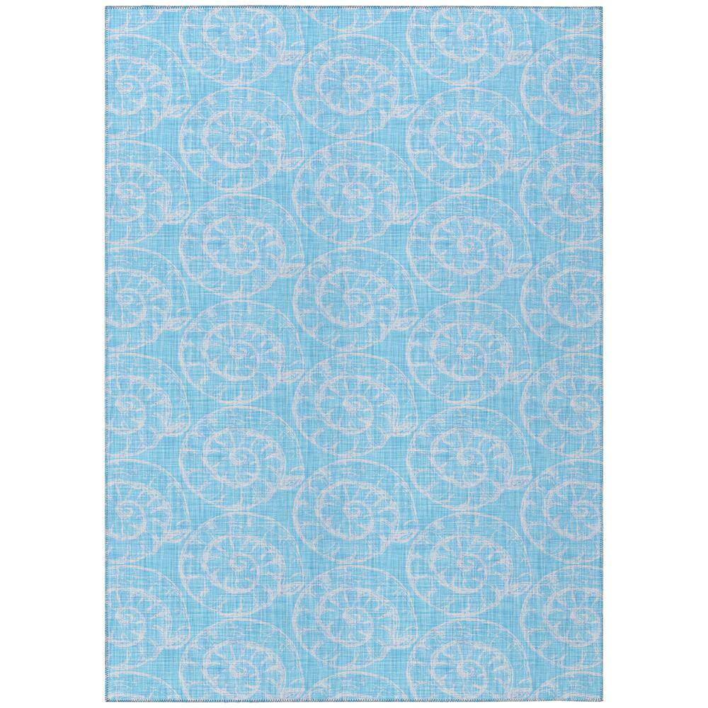 Surfside 8 ft. x 10 ft. Blue Geometric Indoor/Outdoor Area Rug