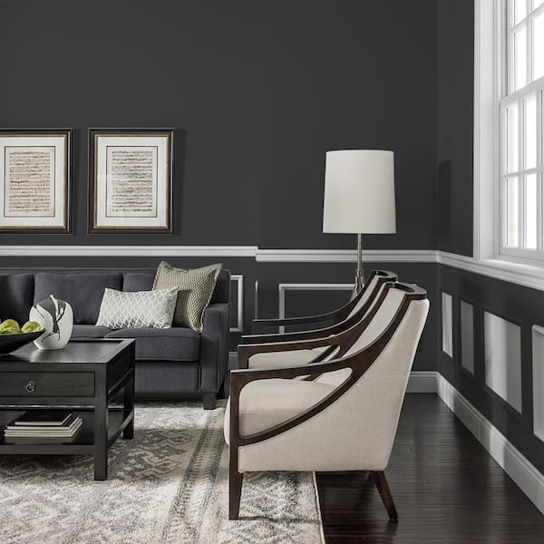 Glidden Premium 1 gal. #HDGCN65D Onyx Black Satin Interior Paint