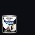 32 oz. Ultra Cover Flat Acrylic Latex Black General Purpose Paint