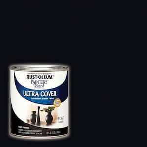 32 oz. Ultra Cover Flat Acrylic Latex Black General Purpose Paint