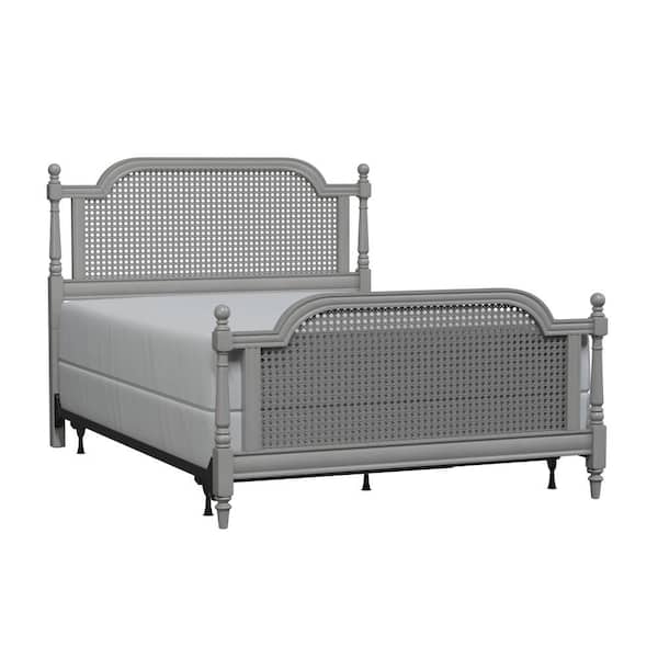 Hillsdale Furniture Melanie Gray Queen Headboard and Footboard Bed with Frame