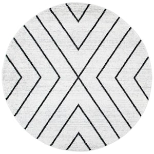 Adirondack Ivory/Gray 6 ft. x 6 ft. Arrow Round Area Rug