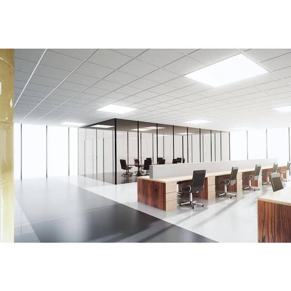HALCO LIGHTING TECHNOLOGIES 24 in. x 24 in. 20/30/35-Watt 2454-4044 Lumens White Integrated LED Flat Panel Backlit, Color Selectable 3500 4000 5000K
