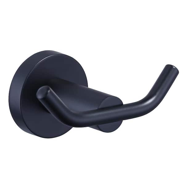 WOWOW Double Robe Hook 304 Stainless Steel in Matte Black