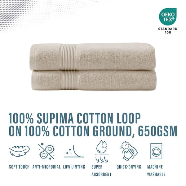 SÖMN Felicity 2-PC Cream Solid Color Striped Dobby Border Anti
