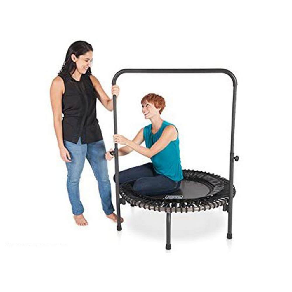 39-Inch Black Steel Round Fitness Rebounder Mini Trampoline