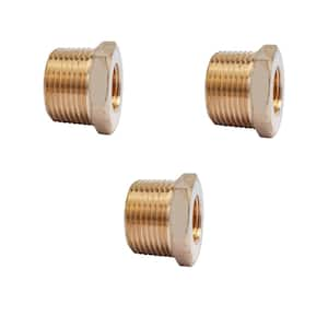 1 in. MIP x 1/2 in. FIP Brass Pipe Hex Bushing Fitting (3-Pack)