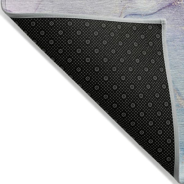 Purple 9 ft. x 12 ft. Woven Abstract Polyester Rectangle Indoor/Outdoor Area Rug