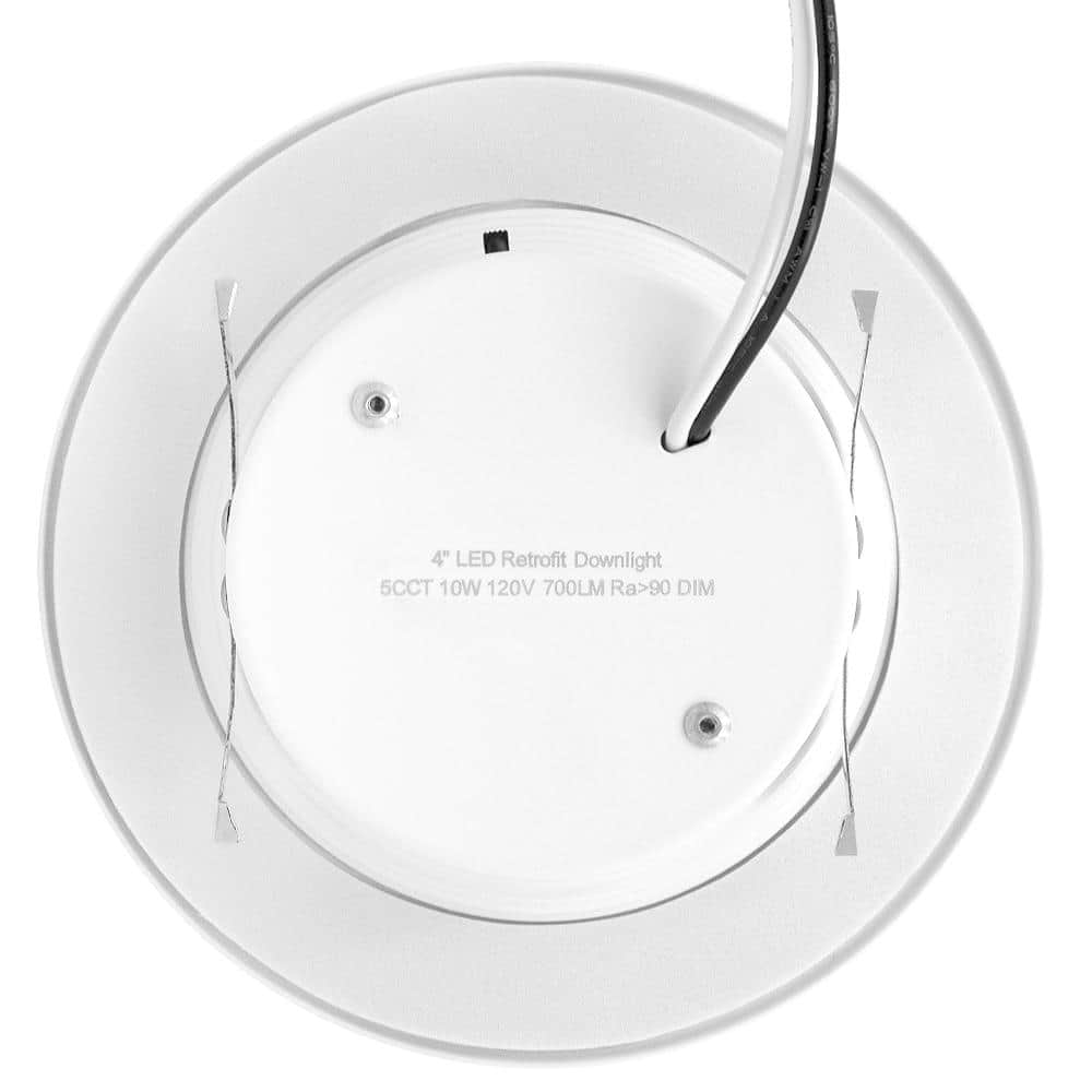4-Inch White Aluminum LED Retrofit Recessed Downlight, 12-Pack