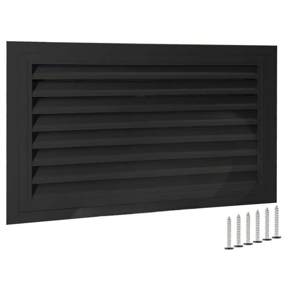 24 x 16 Rectangular Black Aluminum Alloy Wall Vent with Removable Strainer 180° Opening for Attic Shed Garage price history on PriceWatchPro