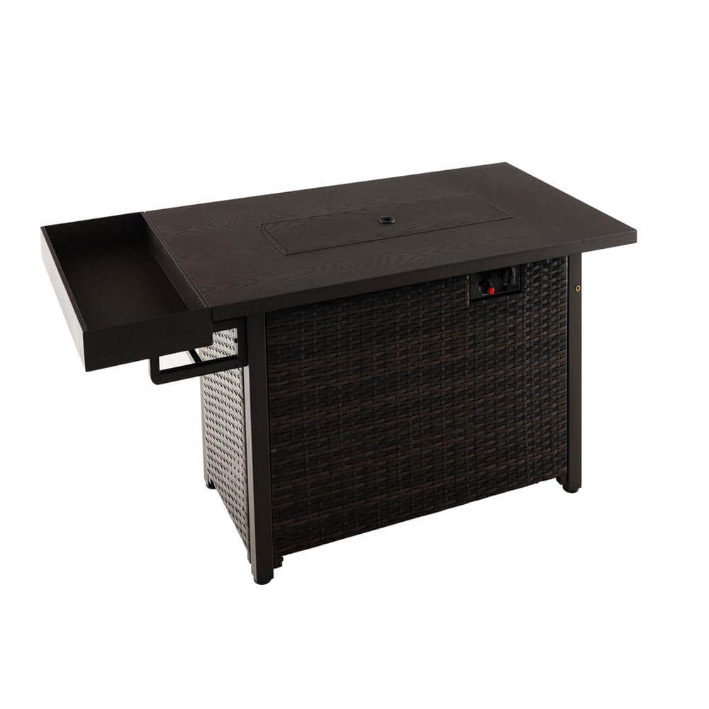 Costway Rectangle Gas Outdoor Fire Pit Table Patio Propane Firepit with