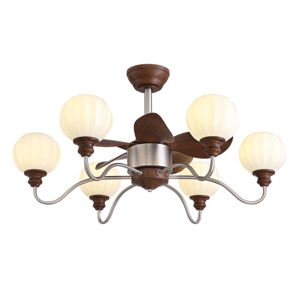 36in Nickel Wood-Grain Ceiling Fan Light with Off-White Glass Shade, Forward/Reverse and Timer(No Bulbs) price history on PriceWatchPro