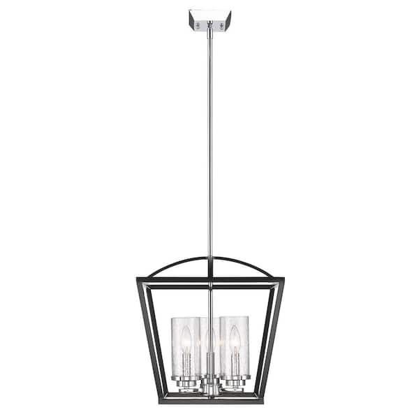 Golden Lighting Mercer 3-Light Black Pendant
