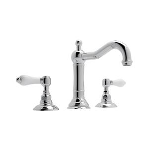 Acqui 8 in. Widespread Double-Handle Bathroom Faucet with Drain Kit Included in Polished Chrome