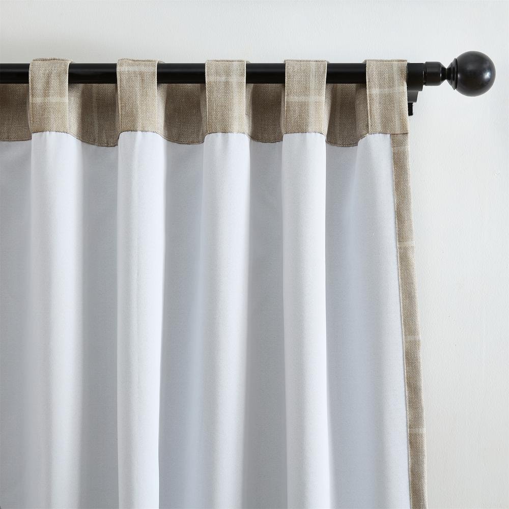 Sawyer Taupe Linen Textured Blackout Window Curtain Panel