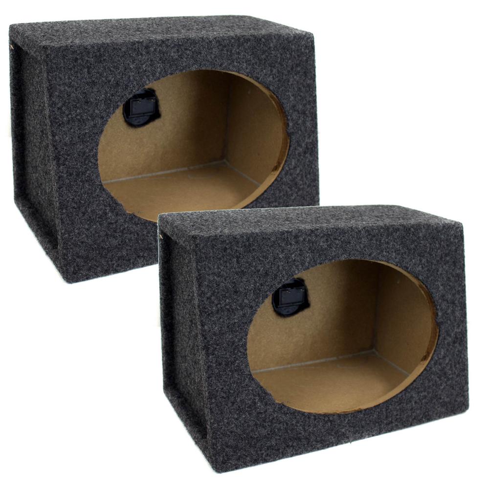 Angled Style 6 in. x 9 in. Car Audio Speaker Box Enclosures, 2 Speakers