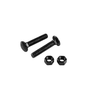 16-3/8 in. x 2 in. Galvanized Steel Black Carriage Bolt and Nut 10-Pack