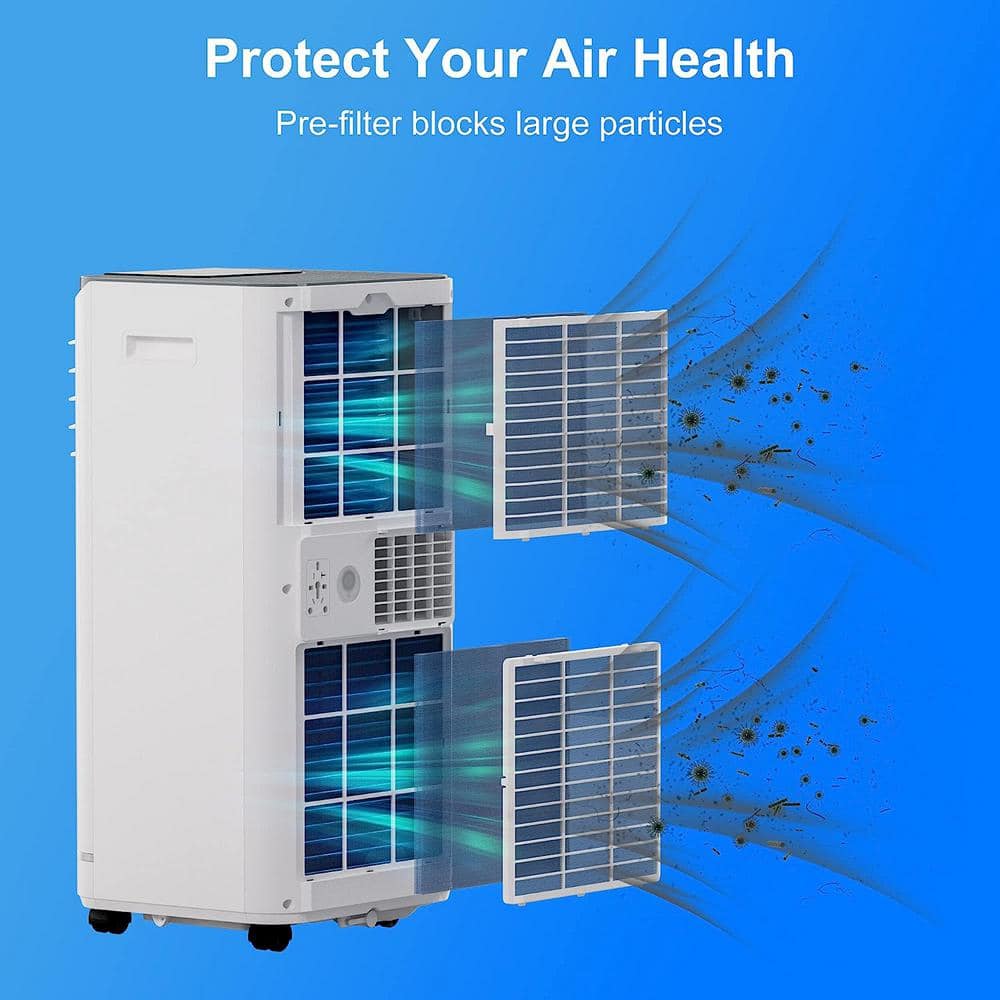 White 10,000 BTU Portable Air Conditioner with Heater and Remote
