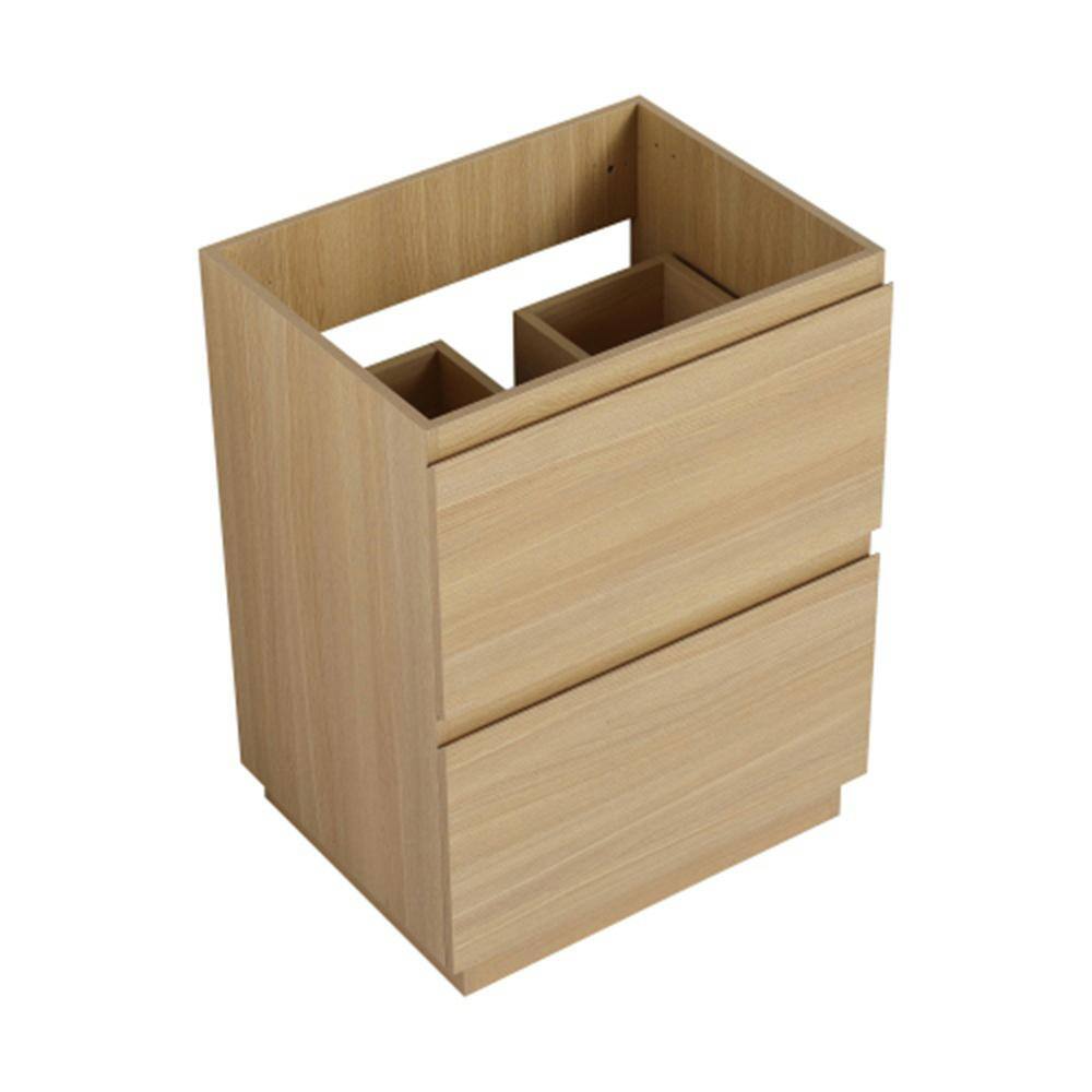 24 in. Freestanding Bath Vanity Cabinet Without Top with Double Drawer Stor