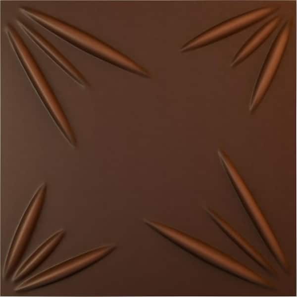 Ekena Millwork 19 5/8 in. x 19 5/8 in. Inula EnduraWall Decorative 3D Wall Panel, Aged Metallic Rust (12-Pack for 32.04 Sq. Ft.)