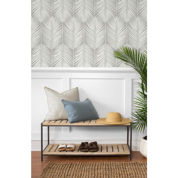 NextWall 3075 sq ft Alloy Grey Stenciled Floral Vinyl Peel and Stick  Wallpaper Roll NW43908  The Home Depot