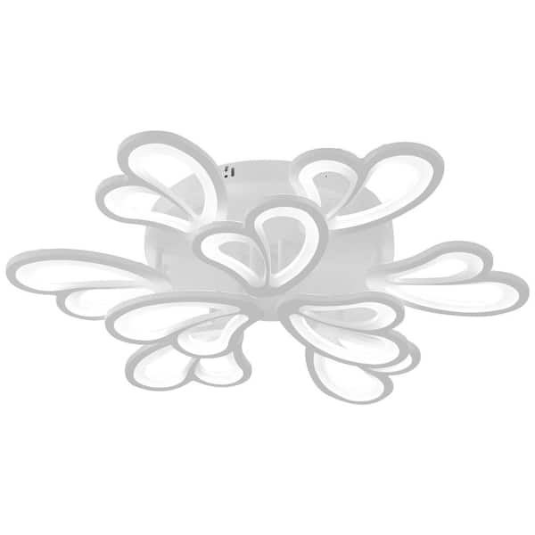 Keazile 25 in. Indoor Modern Dimmable LED Semi-Flush Mount Ceiling Light with Remote for Living Room, Bedroom, Dining Room