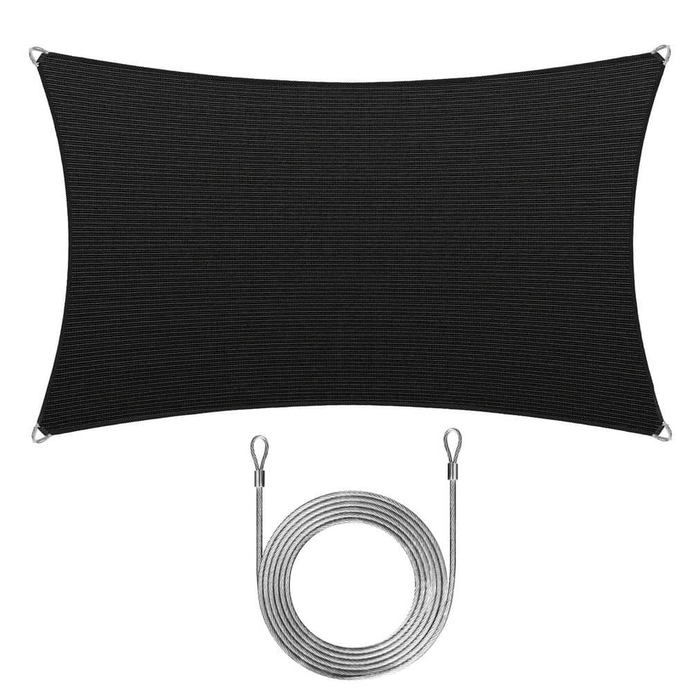 16 ft. x 24 ft. Rectangle Pro Ring Sun Shade Sail with Rope-Black price history on PriceWatchPro