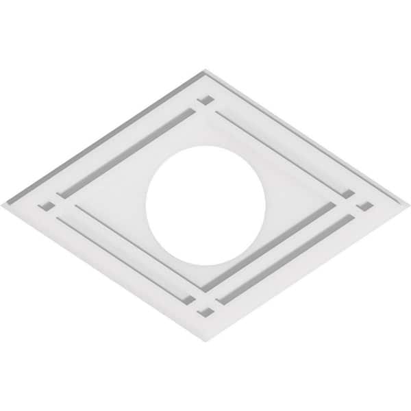 Ekena Millwork 24 in. W x 16 in. H x 7 in. ID x 1 in. P Diamond Architectural Grade PVC Contemporary Ceiling Medallion