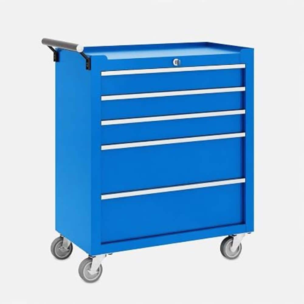 5-Drawer Rolling Tool Chest, Lockable Tool Box Organizer on Wheels for Garage, Workshop, Repair Shop, Blue price history on PriceWatchPro