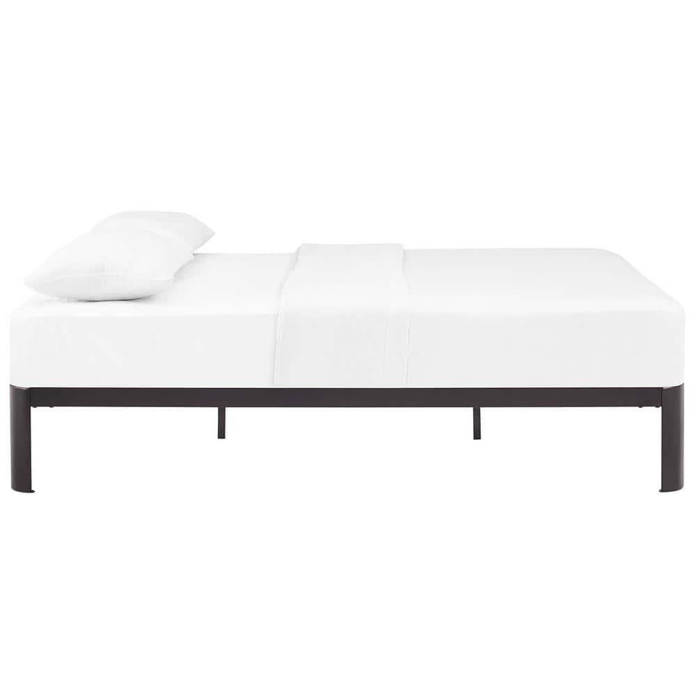 Corinne Modern Queen Metal Bed Frame with Wood Slats