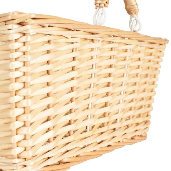 HOUSEHOLD ESSENTIALS 15 in. x 7 in. Willow Open Market Baskett with 2 Handles  ML-2202 - The Home Depot