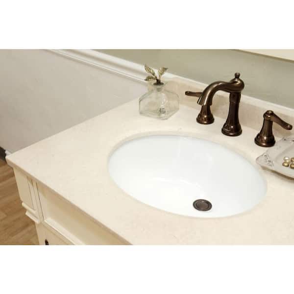 Olivia 30 in. W x 35-1/2 in. H Single Vanity in Cream with Marble Vanity Top in Cream