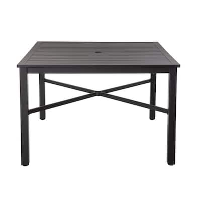 StyleWell 42 In. Mix And Match Black Square Metal Outdoor Patio Dining ...