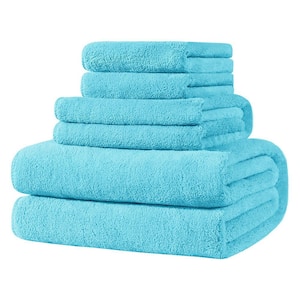 6-Piece Aquamarine Microfiber Towel Set