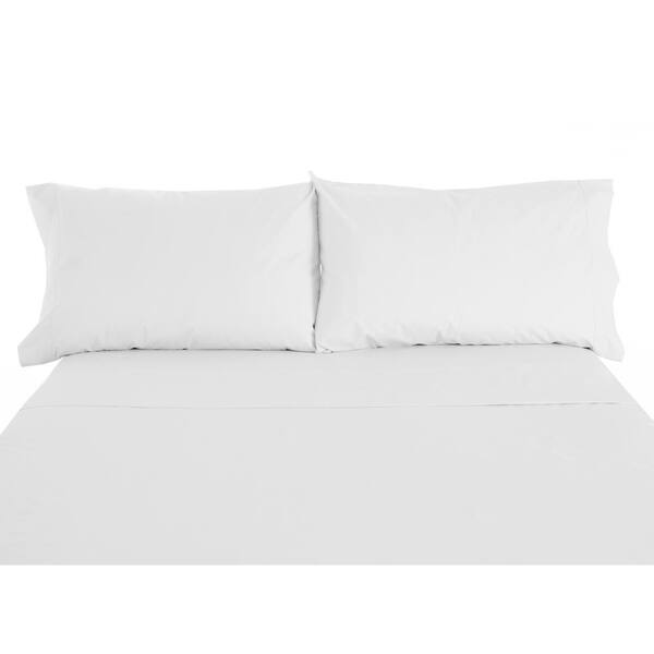 Lintex Twill 6-Piece White Solid 600 Thread Count Cotton Queen Sheet Set