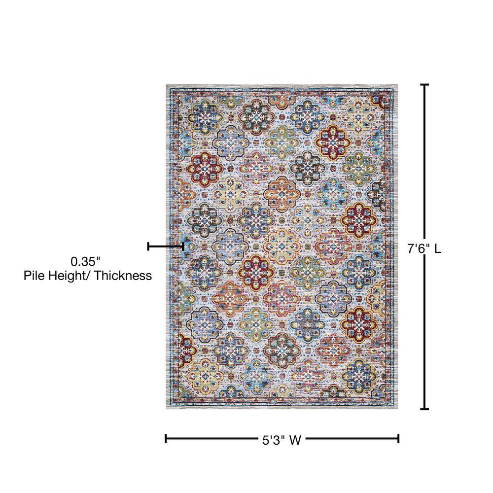 Gypsy Bone Synthetic Rectangular Washable Area Rug