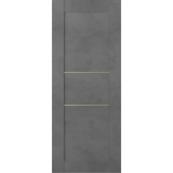 Belldinni Vona 07 2H Gold 24 in. W x 80 in. H x 1-3/4 in. D 1-Panel Solid Core Dark Urban Prefinished Wood Interior Door Slab