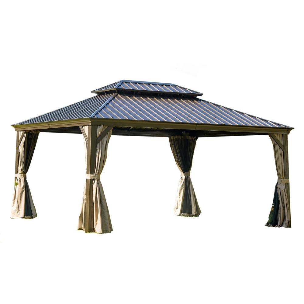 domi outdoor living 12 ft. x 16 ft. Aluminum Hardtop Gazebo with ...