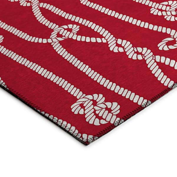 Harpswell Red 5 ft. x 7 ft. 6 in. Geometric Indoor/Outdoor Area Rug