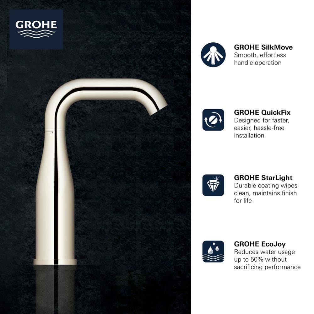 Modern Essence Chrome Single-Hole Bathroom Faucet with Swivel Spout
