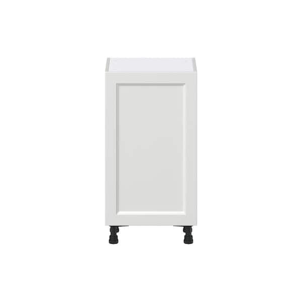 J COLLECTION 18 in. W x 14 in. D x 34.5 in. H Alton Painted White Shaker Assembled Shallow Base Kitchen Cabinet with Glass Door