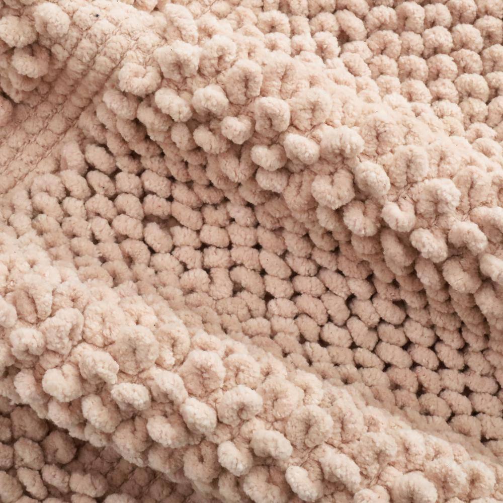 Pink Dusty Rose Cotton Chenille Non-Slip Bath Mat 27" x 45"