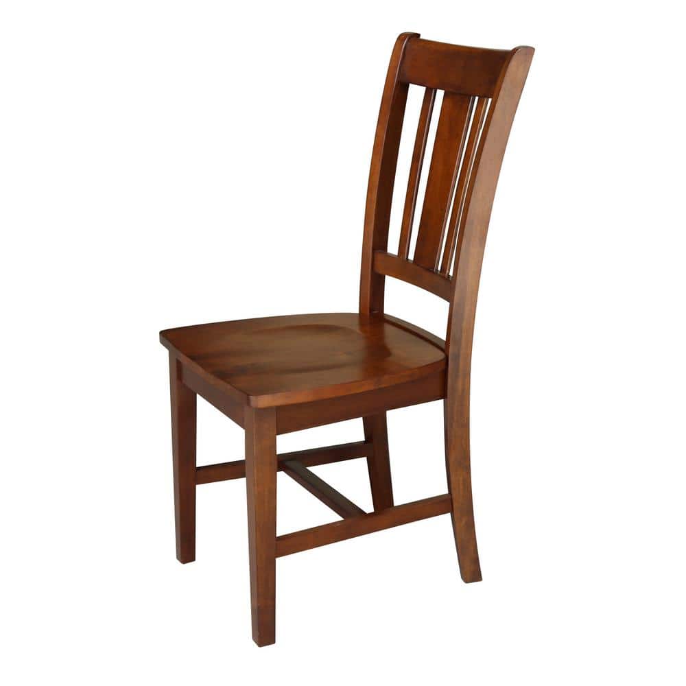 Espresso High Slat Back Wood Side Chair