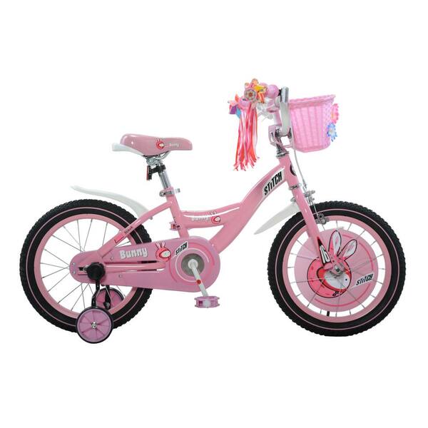 Stitch Bunny Girl's Bike, 16 in. wheels, 9 in. frame in Pink/White