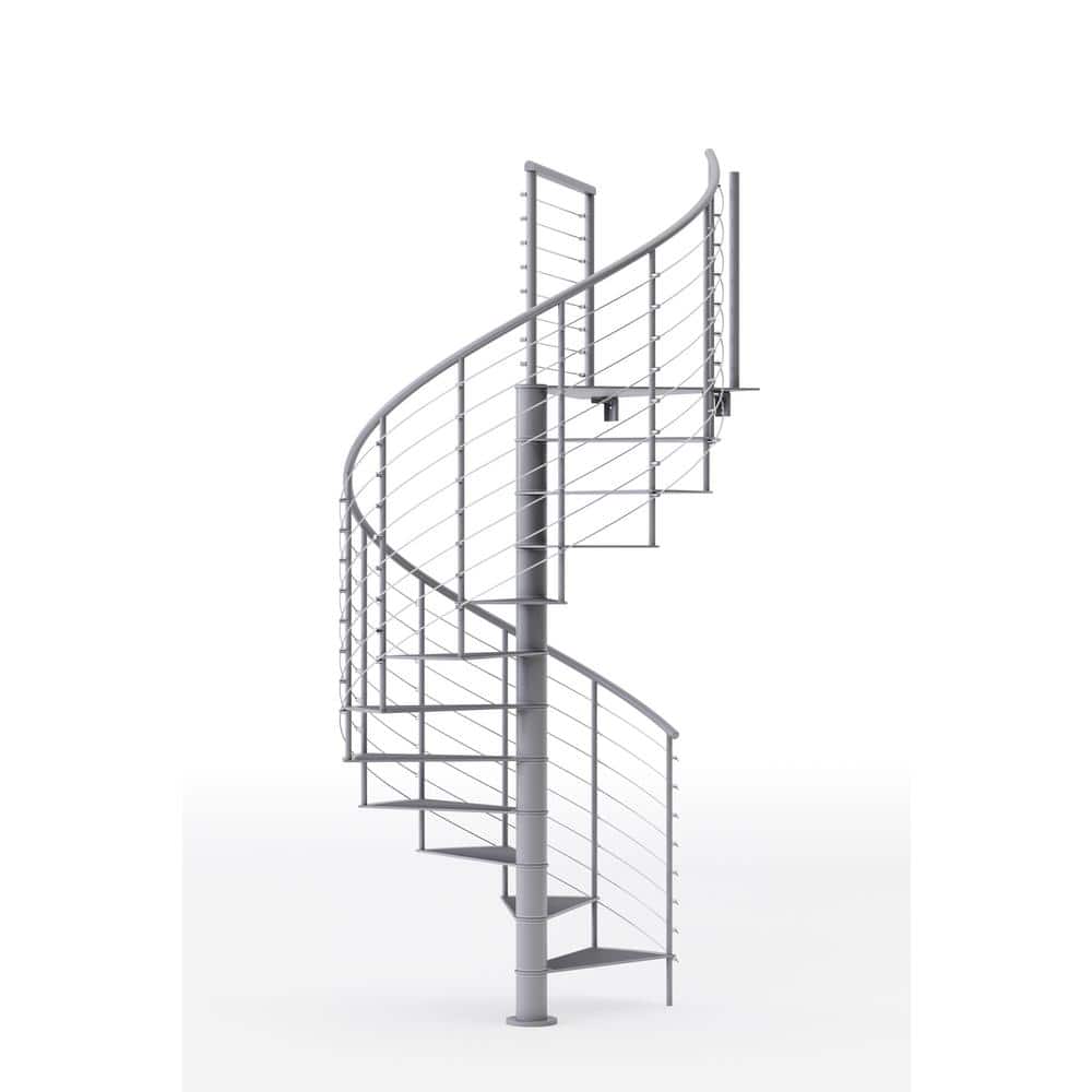 Hayden Gray Interior 60in Diameter, Fits Height 136in - 152in, 1 42in Tall Platform Rail Spiral Staircase Kit price history on PriceWatchPro